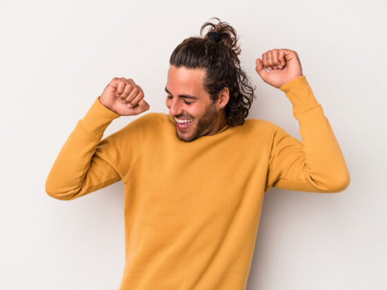 Man celebrating